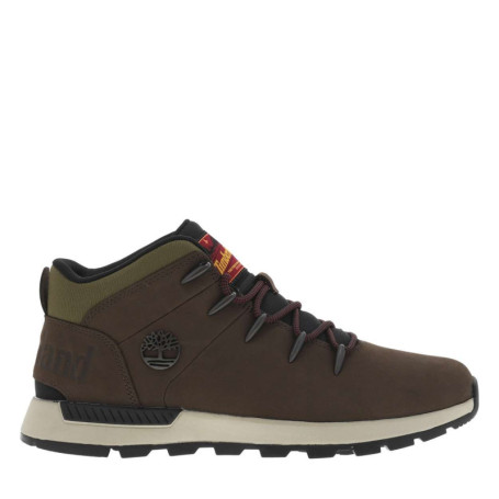 Baskets en cuir nubuck marron à talon plat avec...