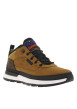 Thumbnail Sneakers en cuir brunes à talon plat avec des lacets ronds avec logo embossé - Image 9