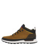 Thumbnail Sneakers en cuir brunes à talon plat avec des lacets ronds avec logo embossé - Image 8