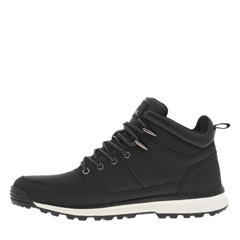 Kaporal - Bottines Noires à Talon Plat Avec Semelle Noire Et Blanche, Logos Et Lacets Gris - Noires Kaporal - Bottines Noires à Talon Plat Avec Semelle Noire Et Blanche, Logos Et Lacets Gris - Noires
