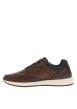 Thumbnail Sneakers en cuir cognac et marine à talon plat avec lacets plats et logo embossé - Image 2