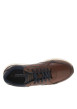 Thumbnail Sneakers en cuir cognac et marine à talon plat avec lacets plats et logo embossé - Image 4