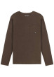 Thumbnail T-shirt en coton kaki uni avec un col rond et une coupe droite