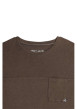 Thumbnail T-shirt en coton kaki uni avec un col rond et une coupe droite - Image 3