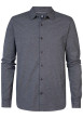 Thumbnail Chemise en coton biologique anthracite à imprimé traits droite et à col français
