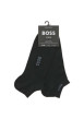 Thumbnail Lot de 2 paires de chaussettes basses noires unies avec haut en bord-côte