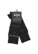 Thumbnail Lot de 2 paires de chaussettes hautes noires unies avec liserés colorés
