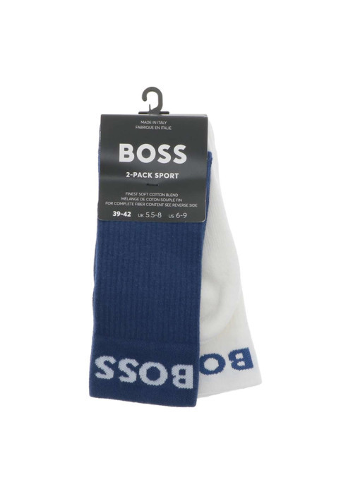 Lot de 2 paires de chaussettes hautes multicolores unies avec marque sur le haut