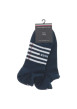Thumbnail Lot de 2 paires de socquettes en coton mélangé bleues marine rayées