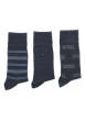 Thumbnail Coffret en carton de 3 paires de chaussettes hautes bleues jean chinées