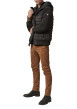 Thumbnail Blouson à capuche noir bi-matière avec une coupe droite et des poches - Image 6
