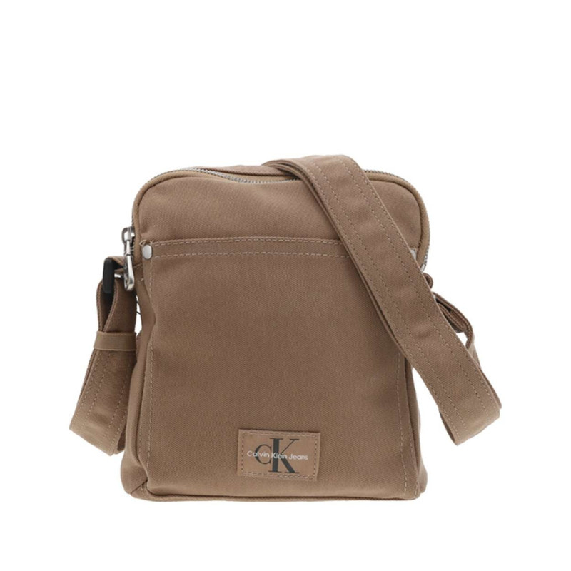 Calvin Klein Jeans - Sacoche Beige Unie Avec Poche Plaquée Et Poche Principale Zippée - Beige Calvin Klein Jeans - Sacoche Beige Unie Avec Poche Plaquée Et Poche Principale Zippée - Beige