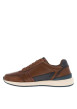 Thumbnail Sneakers en cuir cognac à talon plat et à lacets plats enduits et zip latéral - Image 2