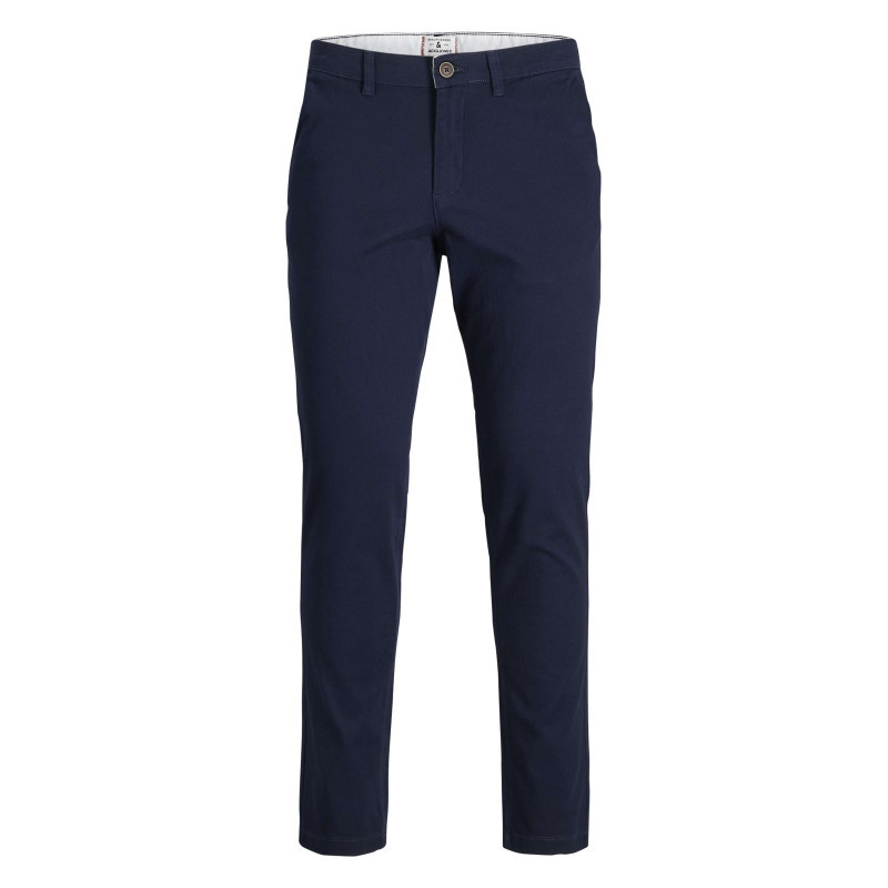Jack & Jones + - Chino Marco Dave En Coton Marine Uni à Coupe Slim Avec Poches à L'italienne - Marine