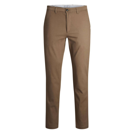 Chino Marco Dave en coton camel uni slim avec...