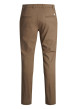 Thumbnail Chino Marco Dave en coton camel uni slim avec zip, bouton et poches - Image 2