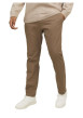 Thumbnail Chino Marco Dave en coton camel uni slim avec zip, bouton et poches - Image 4