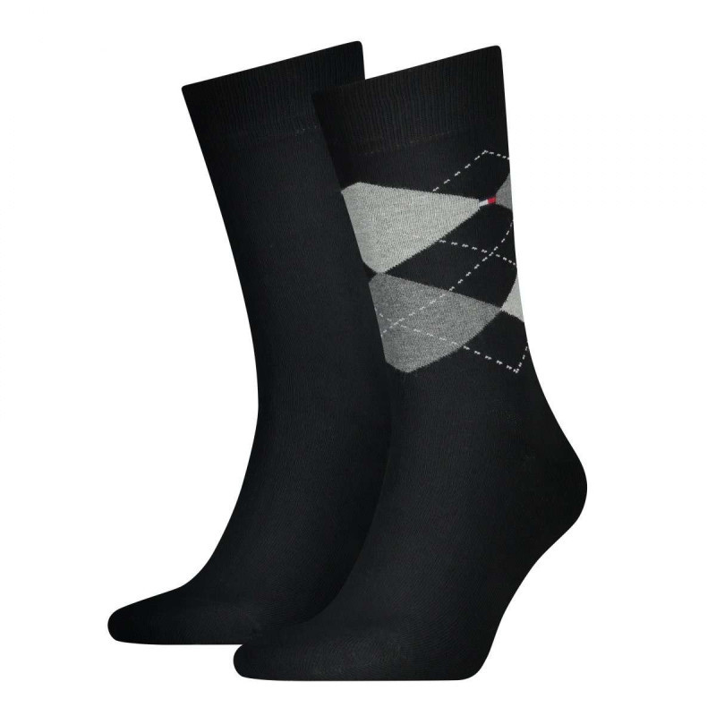 Tommy Hilfiger - Lot De 2 Paires De Chaussettes Hautes En Coton Noir -