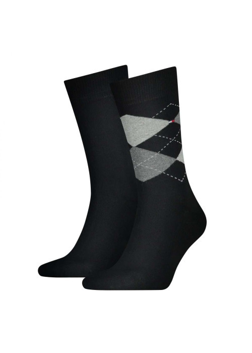 Lot de 2 paires de chaussettes hautes en coton noir