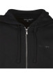 Thumbnail Sweat à capuche zippé en coton mélangé noir uni avec le nom de la marque - Image 3