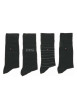 Thumbnail Lot de 4 paires de chaussettes hautes noires unies avec logo de la marque
