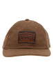 Thumbnail Casquette taupe unie en velours côtelé avec patch de la marque en cuir