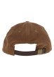 Thumbnail Casquette taupe unie en velours côtelé avec patch de la marque en cuir - Image 2