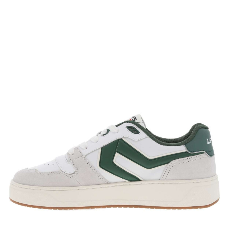 Levi's® - Sneakers Multisport Blanches Et Vertes à Semelle Blanche, Lacets Plats Et Logo - Blanc Cassé