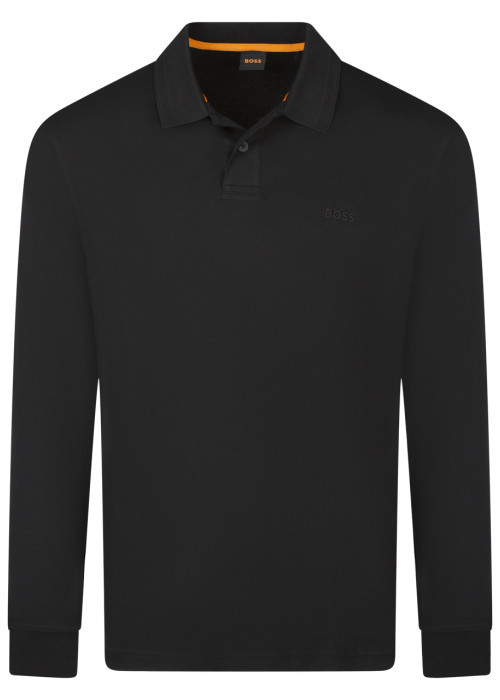 Polo Boss coton avec manches courtes et col à revers  noir
