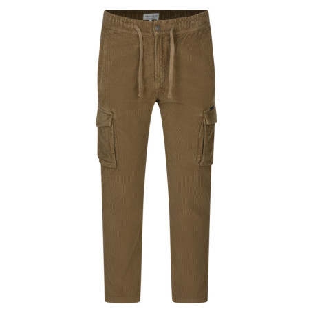 Pantalon en coton tabac uni avec une taille...