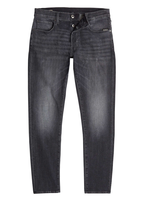 Jean en coton anthracite délavé avec une coupe...