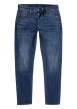 Thumbnail Jean en coton bleu avec des passants pour ceinture et une coupe slim - Image 6