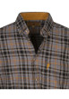 Thumbnail Chemise flanelle grise en coton à carreaux avec coupe droite et col boutonné - Image 3
