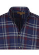 Thumbnail Chemise à manches longues en coton bleue marine à carreaux avec un col américain - Image 3