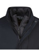 Thumbnail Parka noire unie à coupe droite avec col montant et multiples poches zippées - Image 3