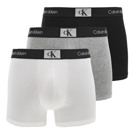 Lot de 3 boxers en coton blancs, gris et noirs...