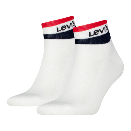 Chaussettes basses blanches rayées rouge et...
