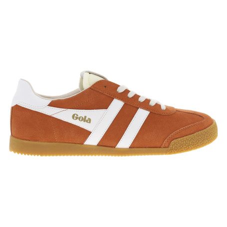 Baskets tennis orange en cuir avec lacets...