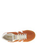 Thumbnail Baskets tennis orange en cuir avec lacets plats, logo doré et semelle marron - Image 4