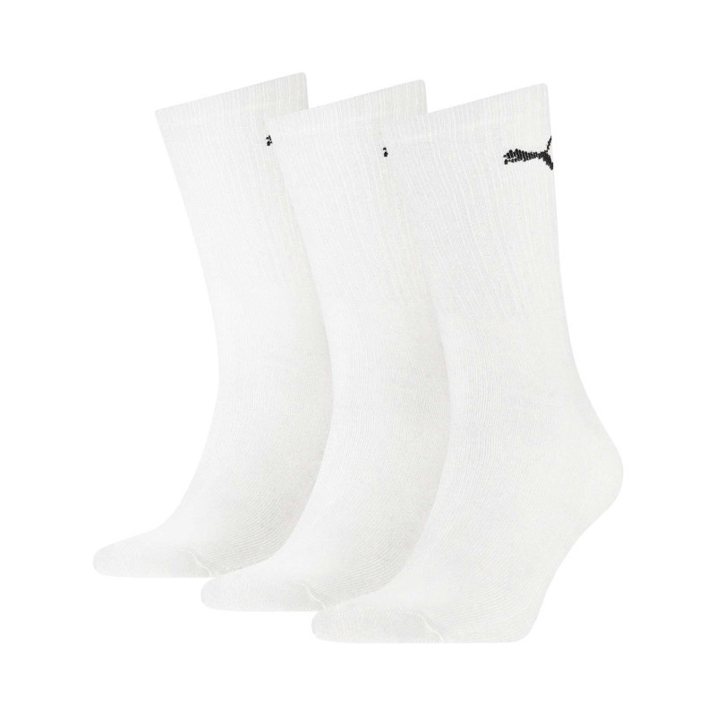 Puma - Lot De 3 Paires De Chaussettes Hautes En Coton Mélangé Blanches Unies - Blanches