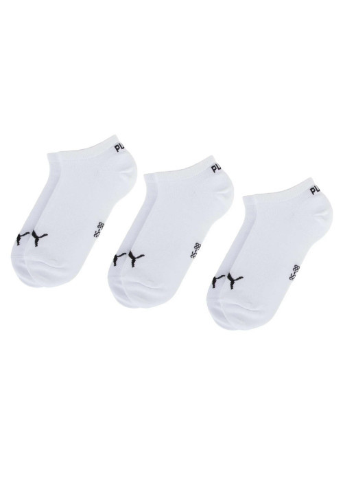 Lot de 3 paires de chaussettes basses en coton mélangé blanches unies avec logo