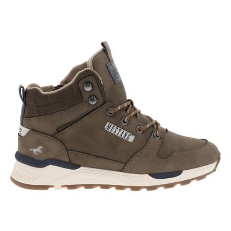 Bottines taupe plates, à zip et lacets ronds...