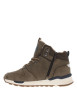 Thumbnail Bottines taupe plates, à zip et lacets ronds marque intégrée dans le quartier - Image 2
