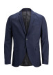 Thumbnail Veste Solaris marine uni à coupe slim, col à revers et à manches longues