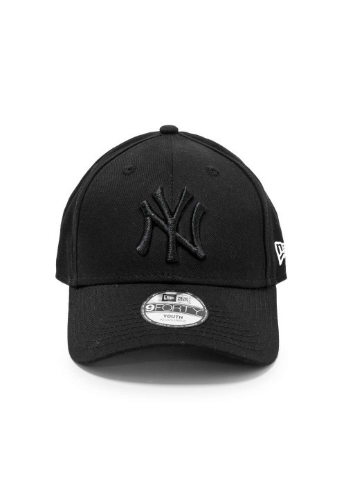 Casquette Kids League Essential 9Forty en coton noire unie avec une coupe strapback et logo sur le côté