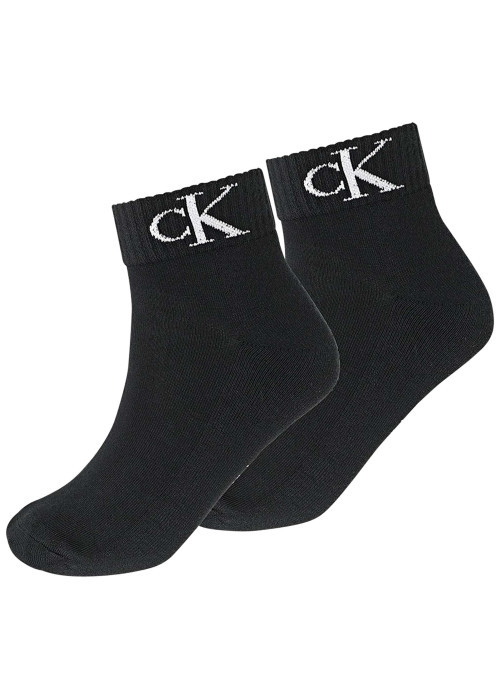 Lot de 2 paires de chaussettes hautes en coton mélangé noires unies