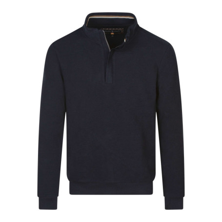 Sweat marine uni coupe droite col camionneur...