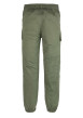 Thumbnail Cargo en coton kaki uni à taille et ourlets élastiqués et avec une coupe slim - Image 2