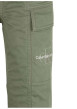 Thumbnail Cargo en coton kaki uni à taille et ourlets élastiqués et avec une coupe slim - Image 3