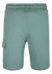 Thumbnail Short jogging en coton vert d'eau uni à coupe regular fit et à taille élastiquée - Image 2